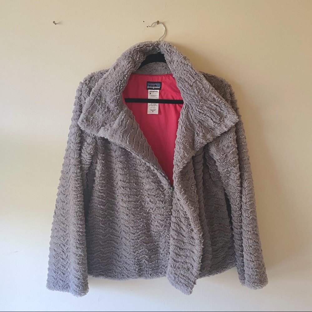 patagonia pelage gray polyester fleece coat jacket